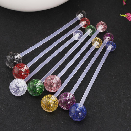 8x Anillos Barra Stud Botón Para Cuerpo Vientre 1.6mm 14g
