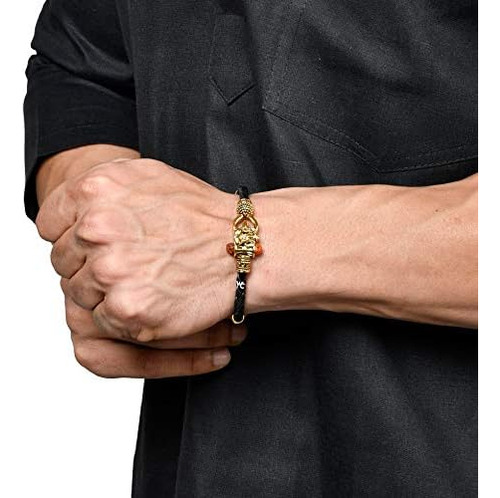 Wonder Care Rudraksha Ganesh Trishul Damroo Kada Para Hombre