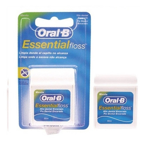 Fio Dental Oral-b Essential Floss Encerado Menta 50m