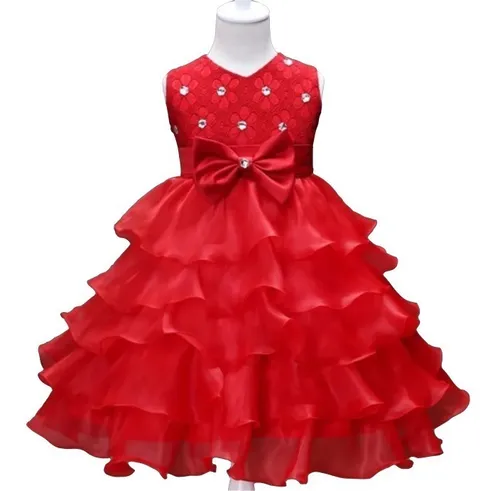 Vestido Para Ni a Con Olanes Cuotas sin inter s