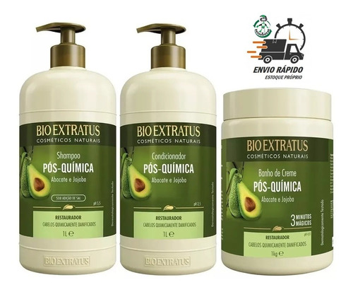 Kit Bio Extratus Pós Química Abacate E Jojoba Restaurador 