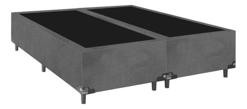 Cama Box Casal Bipartido - Suede Cinza