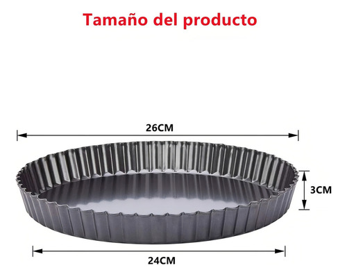 Molde Hornear Pay Desmontable Reposteria Antiadherente2* 26