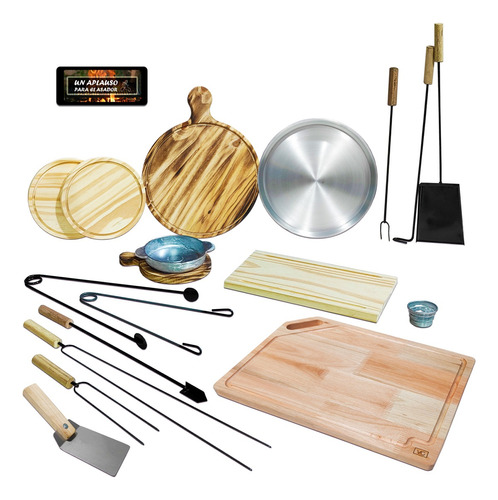 Kit Parrillero Accesorios Herramientas Asado Pizza Pescado