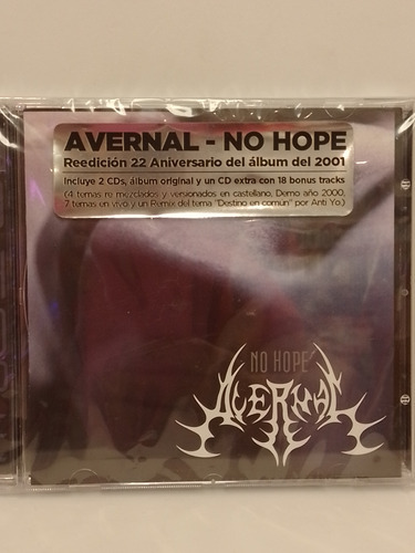 Avernal No Hope 22 Aniversario Cdx2 Nuevo  