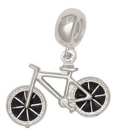 Imagem 1 de 1 de Berloque Prata Bicicleta Dupla Com Resina