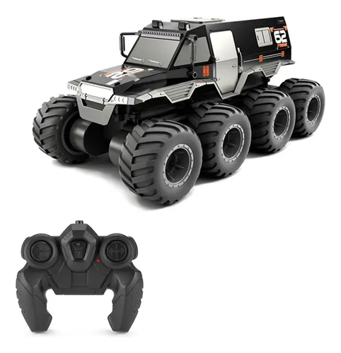 DEERC Coche Anfibio Cocodrilo 4WD – RC Impermeable Con Luces LED Para Tierra Y Agua, +40 Min De Batería