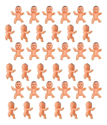 36 Mini Bebés De Plástico Para Baby Shower, Juego De Cubi.