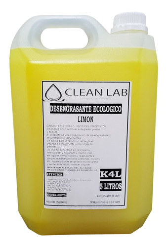 Desengrasante Ecologico Para Cocinas Limon / Naranja X 5 Lts