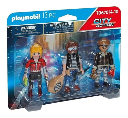 Playmobil City Action Ladrones X 3 70670