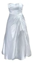 Comprar Vestido Strapless Blanco Novia Boda Casamiento L Raso Tul