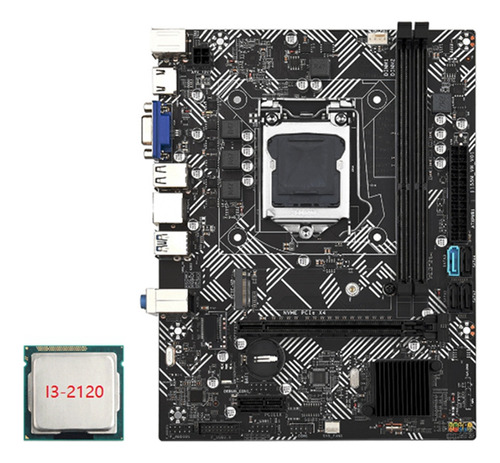 Placa Base De Sobremesa B75m-+i3-2120 Cpu Lga 1155 Usb 3.0 3