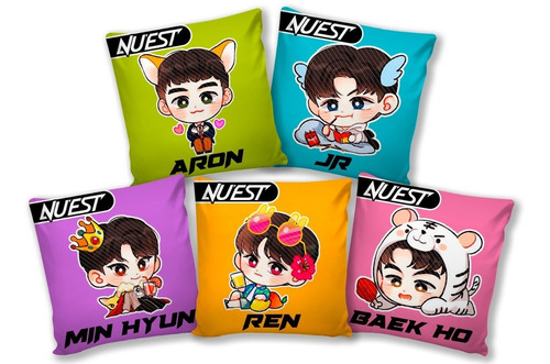 5 Cojines Nuest Nu'est Chibi K-pop 35x35 Cm