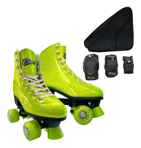 Patines Roller/ Clasico/ 4 Llanta Led+ Protecciones +mochila