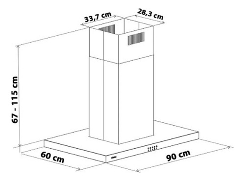 Coifa Tramontina Inox New Dritta Isla - Aço Inox 90cm-220v