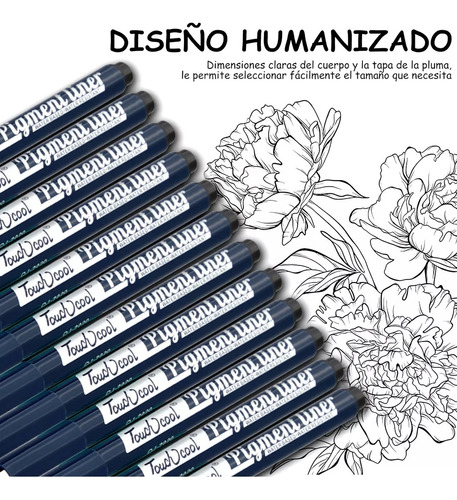 Bolígrafos De Dibujo Negros Pluma Con Punta Fina 12 Juegos