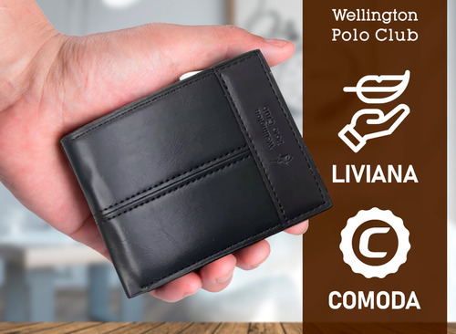 Billetera Wellington Polo Club Orginial Hombre Eco Cuero Hb!