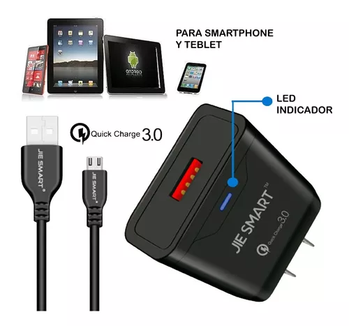 Cargador Celular Tablet Carga Rápida 3.0A Micro Usb – Cómpralo en casa