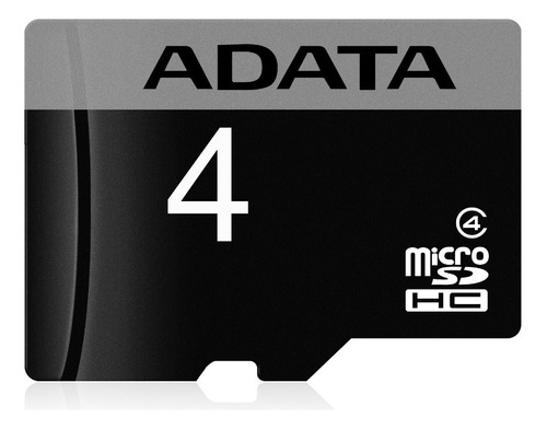 Tarjeta de memoria Adata AUSDH4GCL4-RA1 con adaptador SD 4GB
