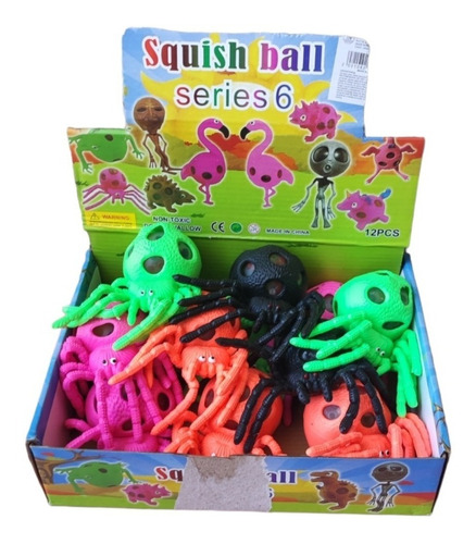 Pack 12 Squichy Araña Slime Antiestres Tierno Blandito Suave