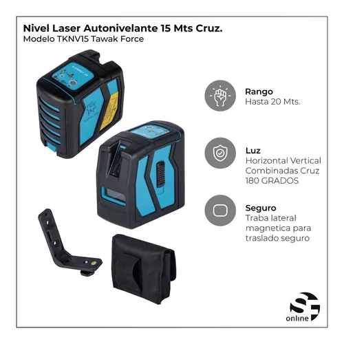 Nivel Láser Autonivelante de 2 Líneas en Cruz Rojas (horizontal y vertical)