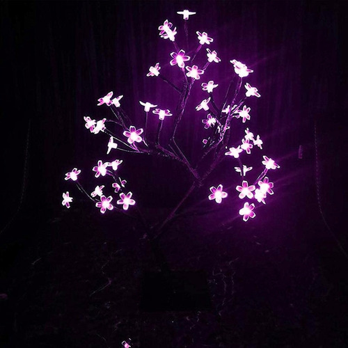 Imagen 2 de 7 de Arbol De Navidad Led Luminoso Bonsai Violeta Flor Cerezo