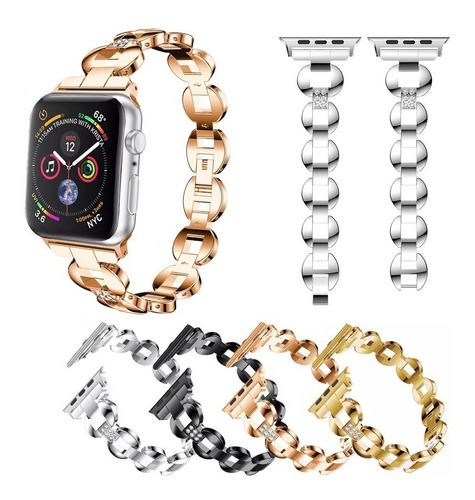 Correa Acero Iwatch Serie 1 2 3 4 5 38/40/42/44mm Dama Mujer