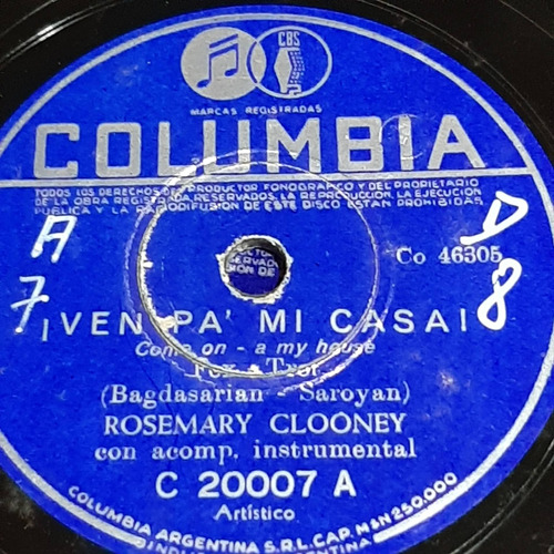 Pasta Rosemary Clooney Columbia C221