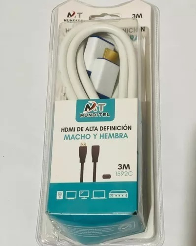 Cable Extensor Hdmi Alta Definición Macho A Hembra 3m