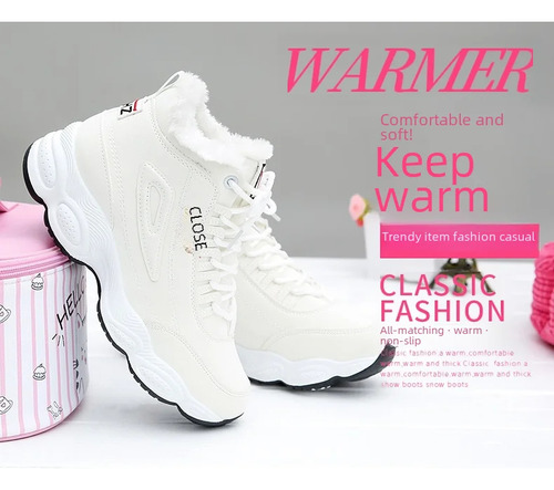 Zapatillas Cálidas De Invierno Para Mujer Con Forro Polar
