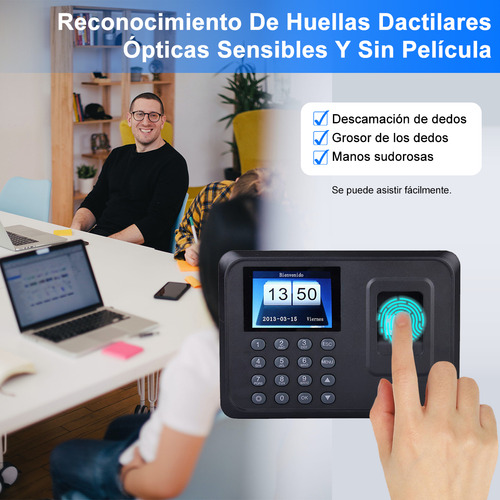 Fopnew Reloj Checador Huella Digital Dactilar Checador Biométrico