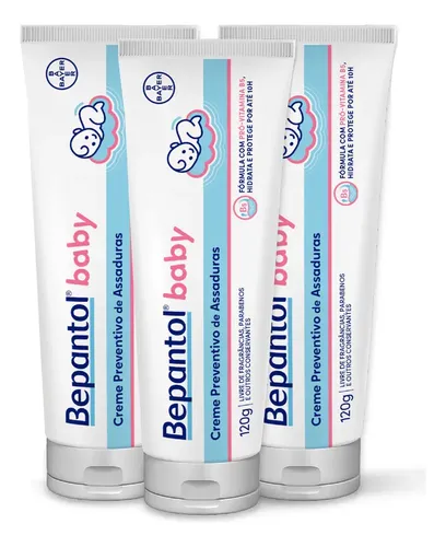Kit 3 Cremes Preventivo De Assaduras Bepantol Baby 120g Cada