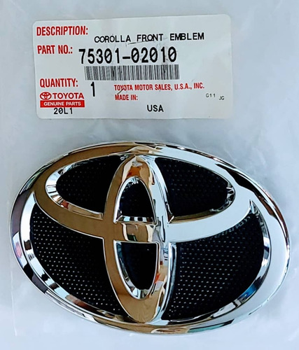 Emblema Parrilla Toyota Corolla 2009-2010-2011-2012-2013 Oem