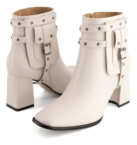 Botas Moda 0023863ve Piel Sintetico Estoperol Tachas Hoyos
