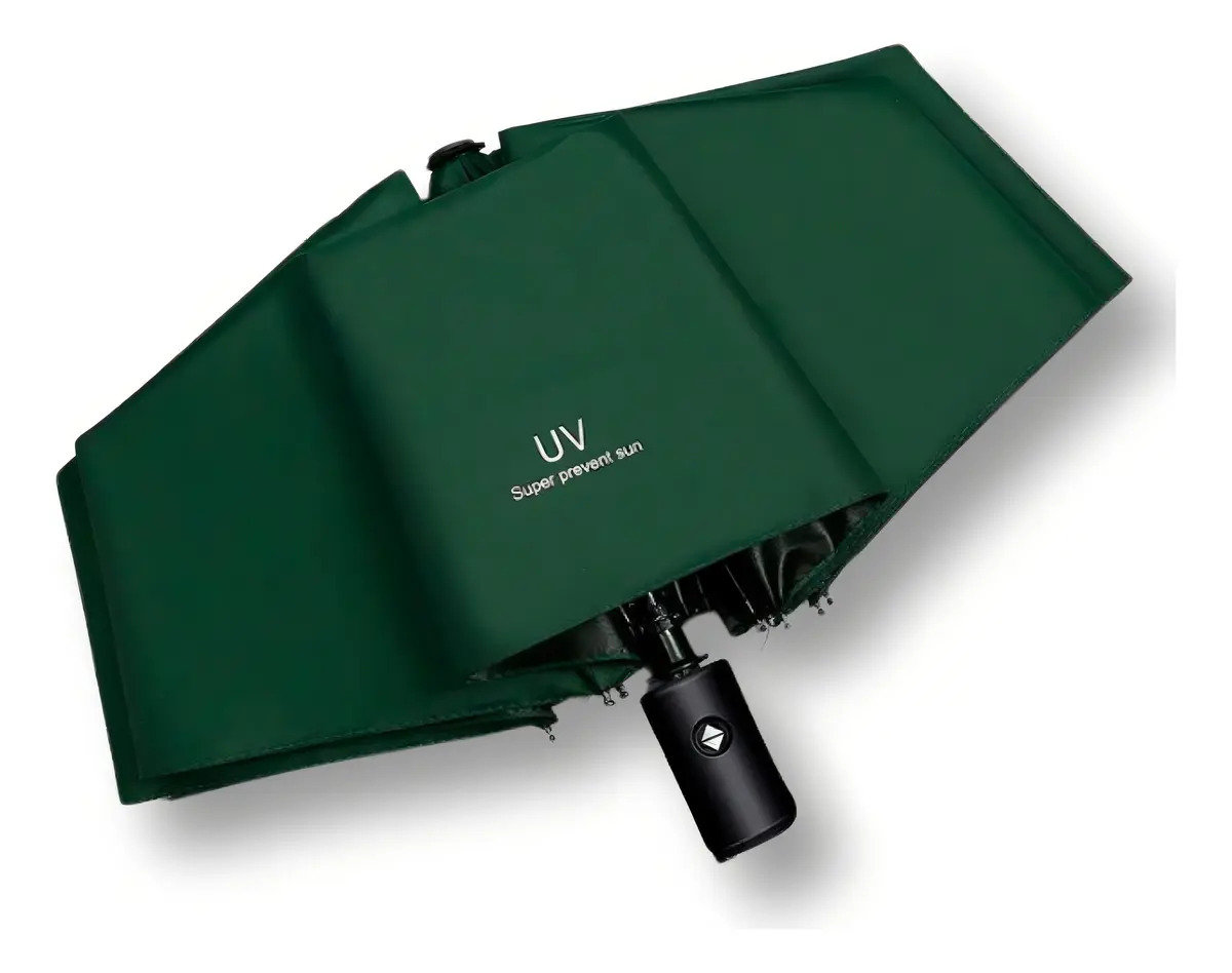 Guarda-chuva Resiste Vento Abre Fecha Uv Colorido Premium Vu Cor Verde-escuro Desenho Do Tecido Liso
