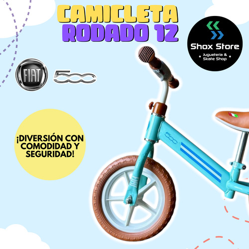 Camicleta Fiat 500 Bicicleta Sin Pedales Rodado 12 Infantil