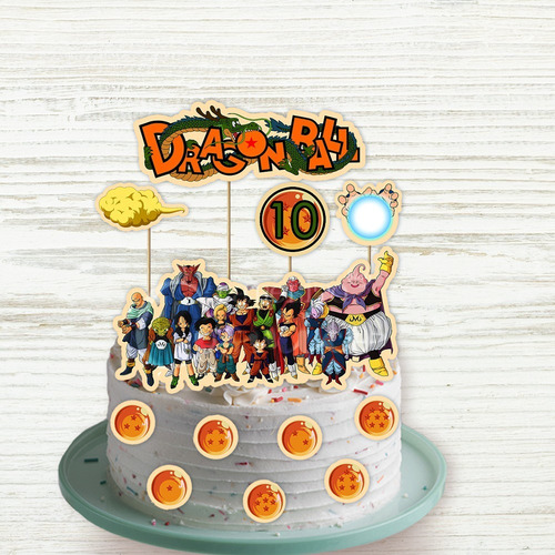Caketopper Dragonball Z Goku Gohan Esfera Del Dragon Vegueta
