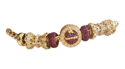 Pulseira Fio Milano Com Berloques Em Ouro 18k Amarelo