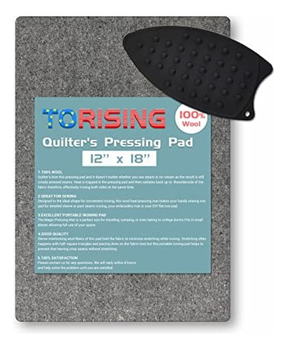 Quilter's Pressing Pad Mat- 18 X12  100% Wool For Profe...