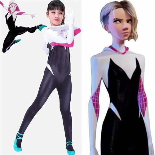 Fantasia Infantil Menina Mulher Aranha Stacy Spider Gwen