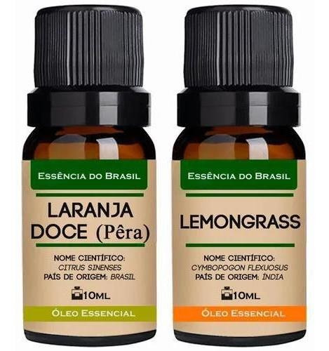 Kit 2 Óleos Essenciais 10ml Laranja Doce Pêra + Lemongrass