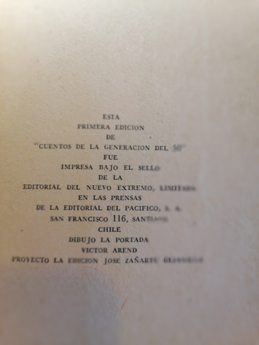 Cuentos De La Generación Del 50 / Enrique Lafourcade. Lihn, (Reacondicionado)
