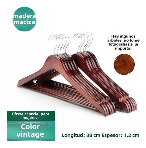 Sjp Zjcompatible 10 Ganchos De Madera Para Ropa Con