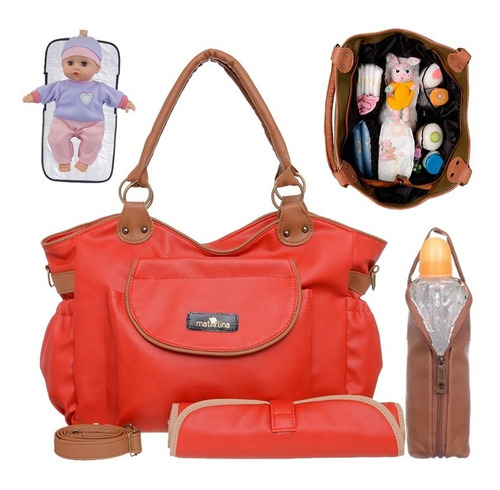 Bolso Maternal Futura Mama Bebe Eco Cuero Envio Gratis