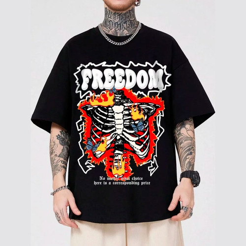 Remera Oversize Hombre - Remera De Esqueleto - Remerones 