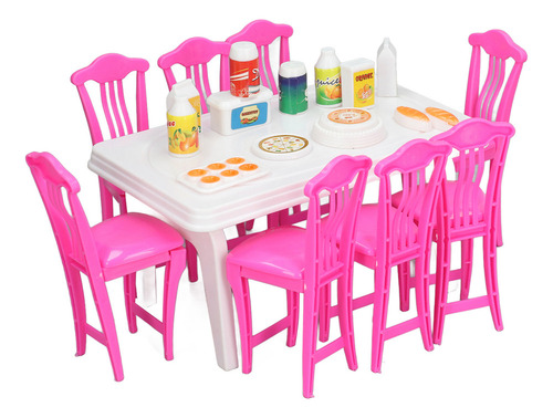 Juego De Mesa De Comedor Tipo Casa De Muñecas Para Niños Par