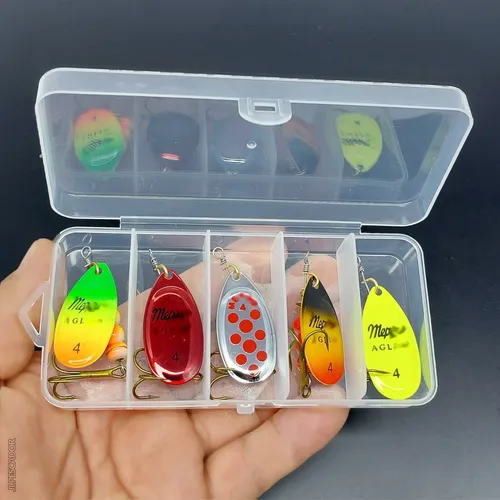Cuchara Pesca Multi-especies Kit X 5 + Caja