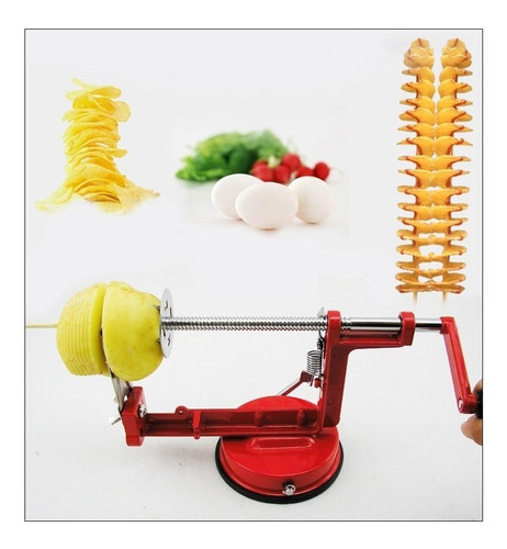 Imagen 2 de 4 de Espiropapas Cortador Profesional Papas Manzanas Facil/rapido