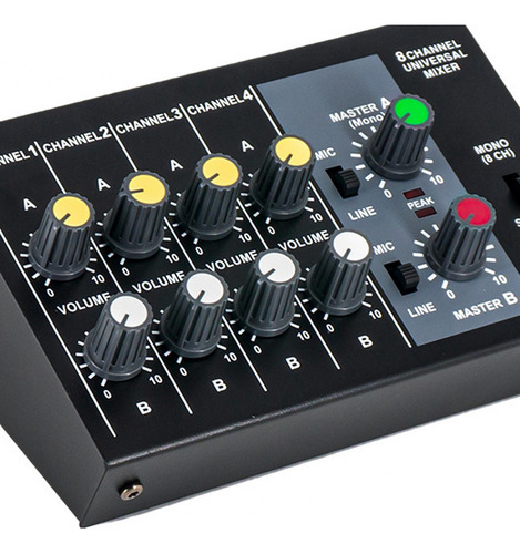 Mixer De Áudio Console De Mixagem De Som 8 Canais Entrada