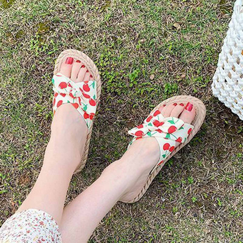 Zapatillas H Con Punta Abierta Para Mujer, Sandalias Cómodas